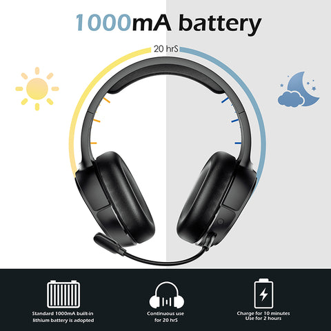 EasySMX V10W wireless bluetooth headset 1000mah battery