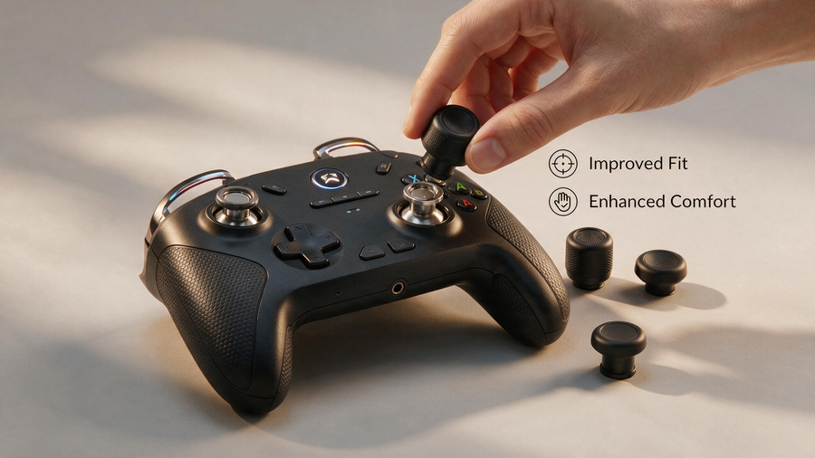 Do Taller Thumbsticks and Swappable Sticks Improve Aim or Comfort?