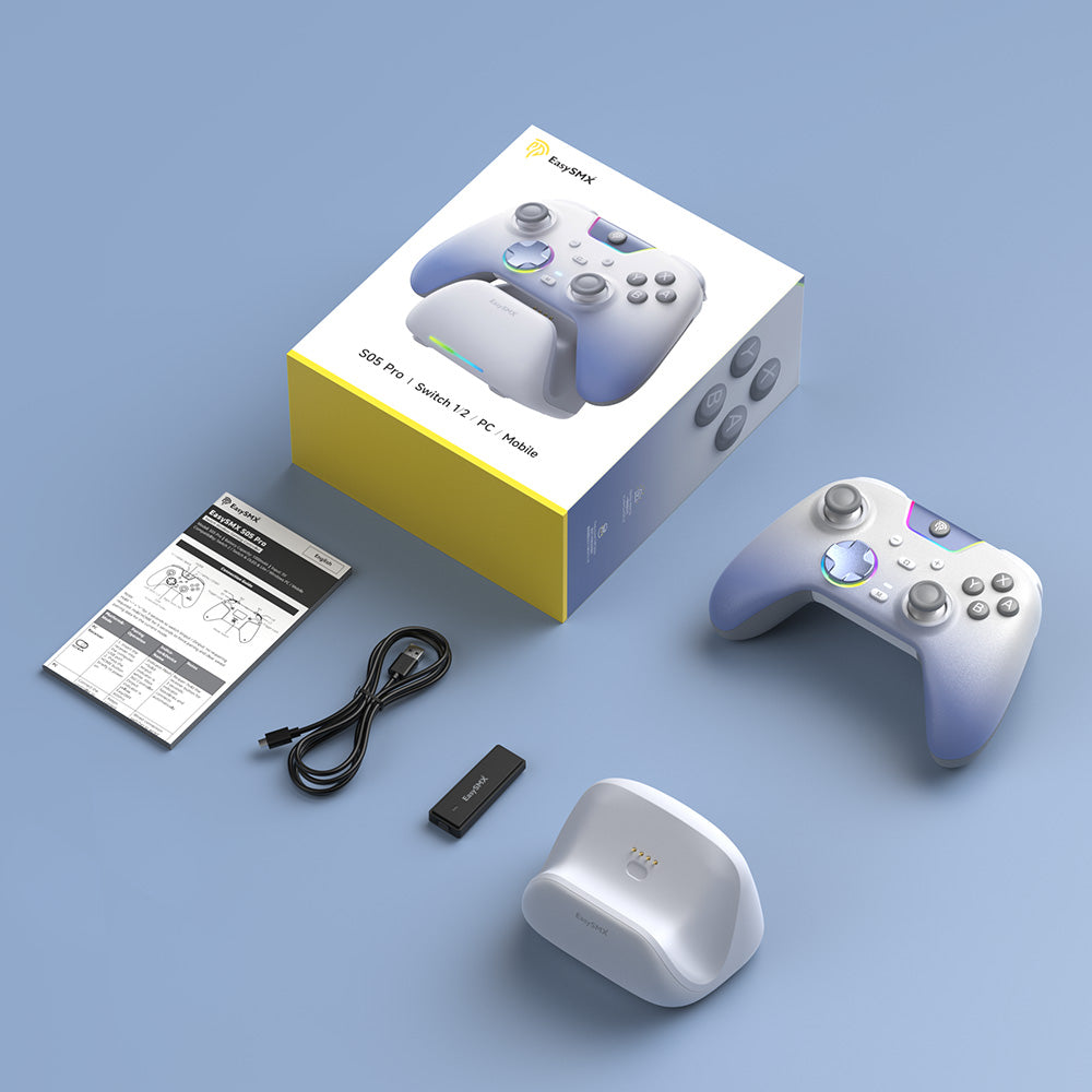 Controller da gioco EASYSMX S10 per Switch 2: risveglio, joystick TMR, vibrazione HD - Bianco