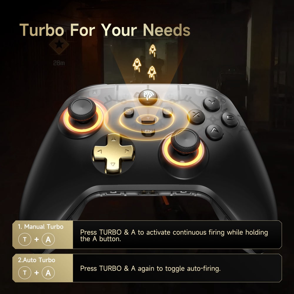 EasySMX D05 Multiplatform Hall Effect Joysticks and Triggers Gaming Controller with Smart Charging Dock 18 12