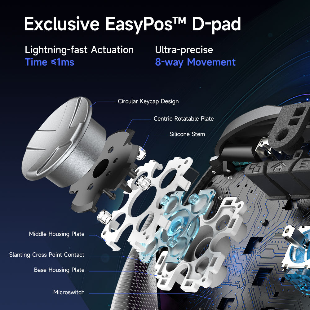 EasySMX® D10 Multiplatform Gaming Controller - Black Version: TMR Sticks, Trigger Lock and Charging Dock