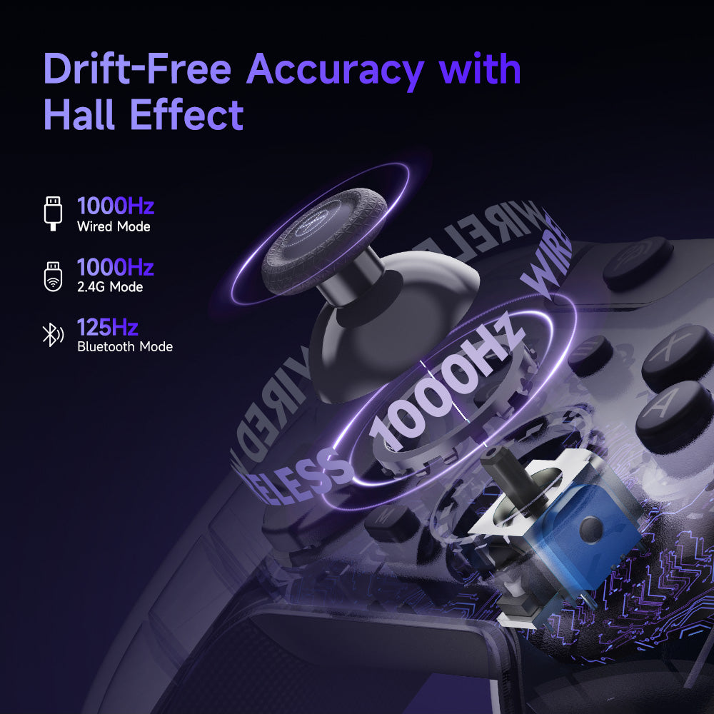 EasySMX® X05Pro Multiplatform Wireless Gaming Controller with Noise-canceling Button - Limited Edition: Aurora Purple(Pre-order)