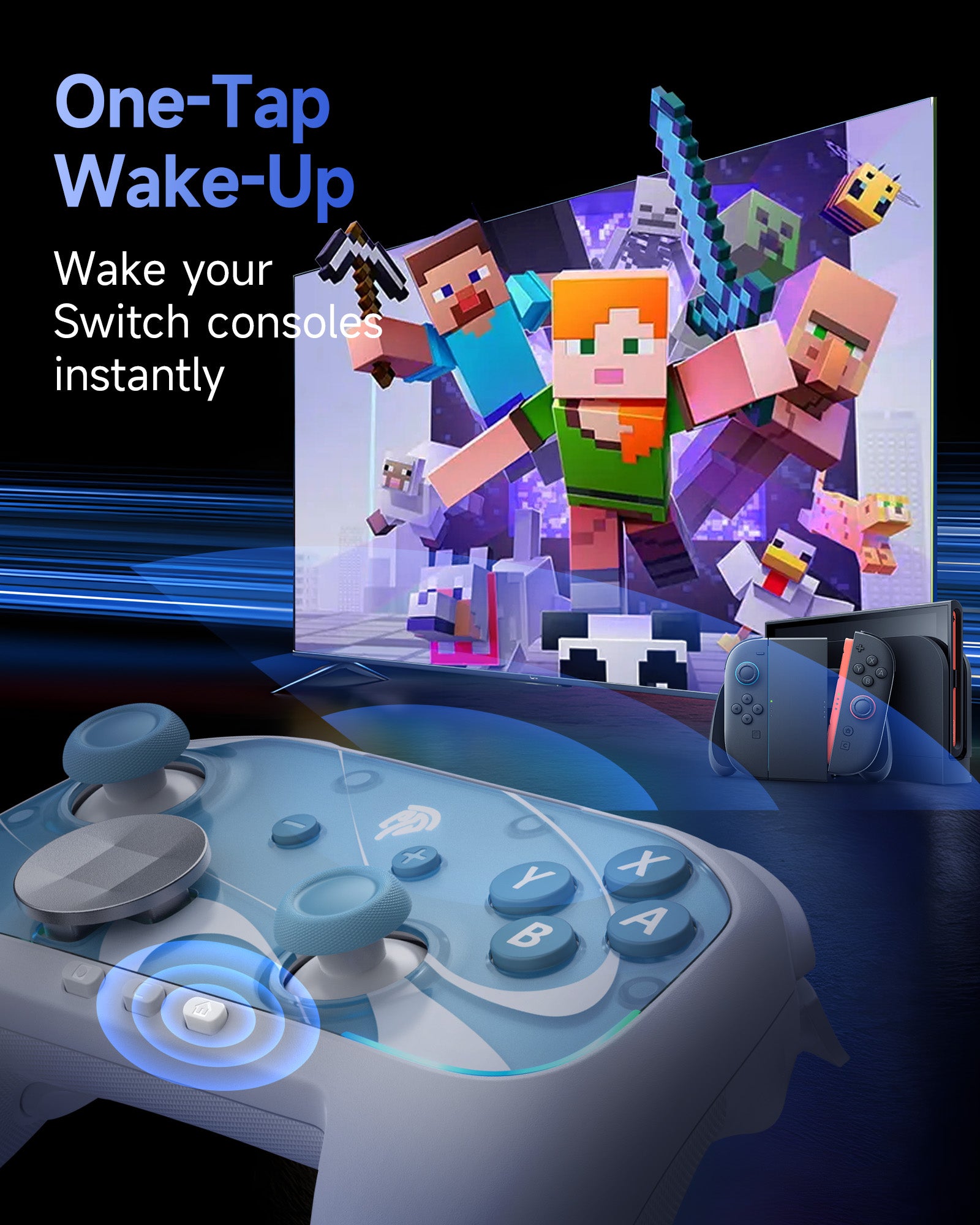 EASYSMX S10 Gaming Controller for Switch 2: Wake up, TMR Sticks, HD Rumble - White