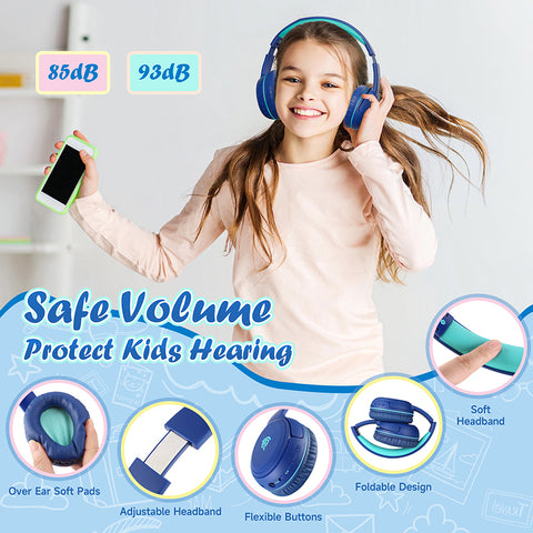 EasySMX E6 bluetooth childrens headphones with hearing protection