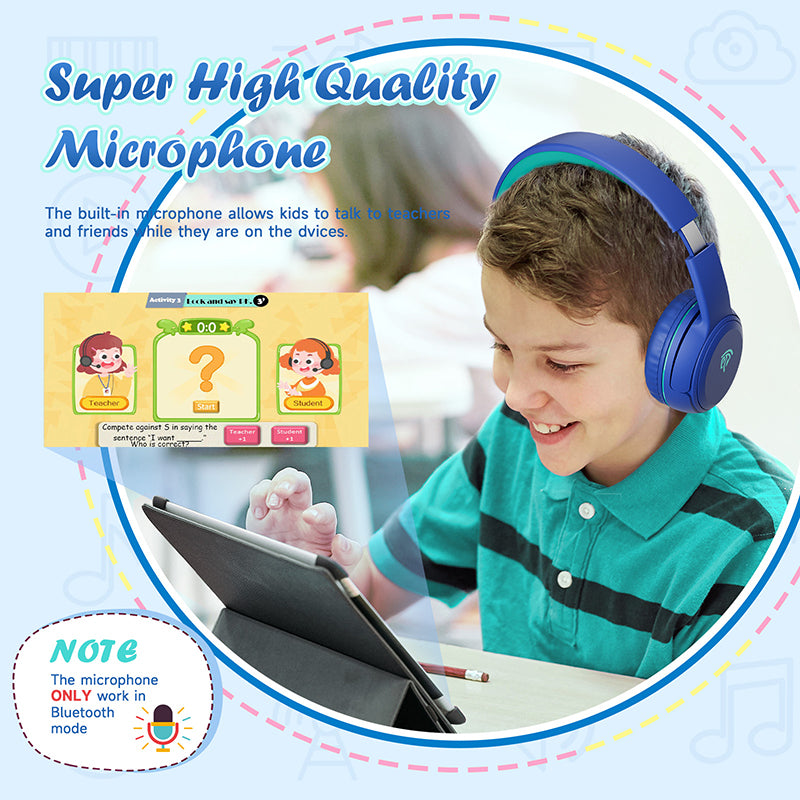 EasySMX E6 Wireless Children Earphones with Microphone and Hearing Protection